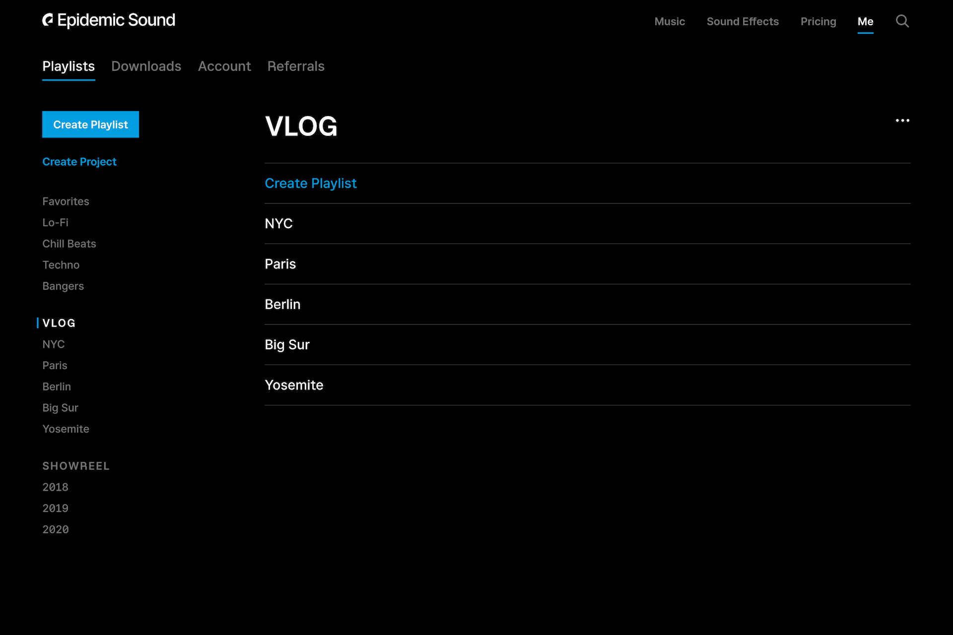 Create playlist