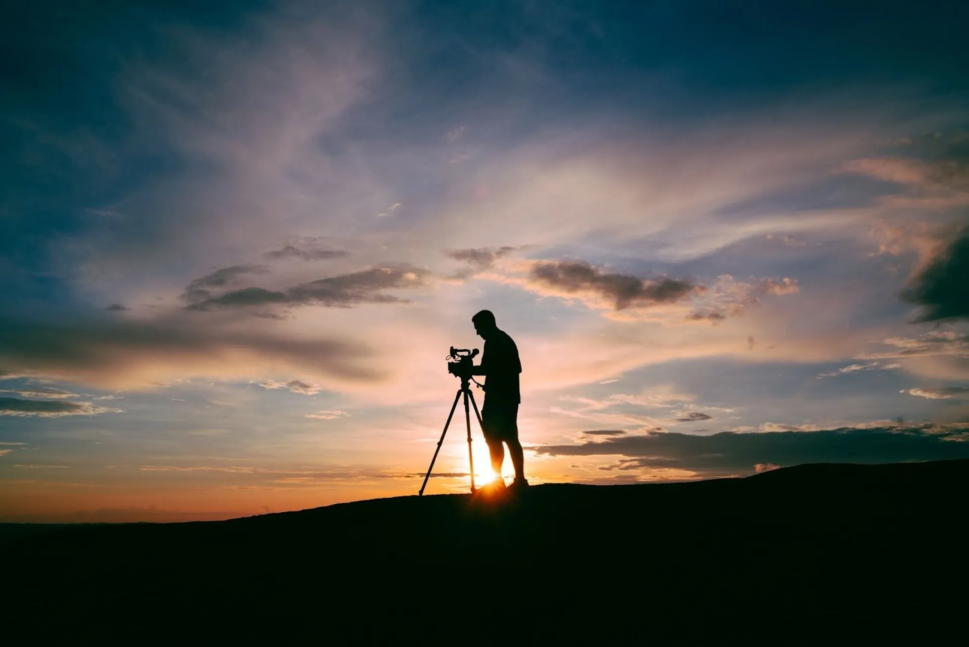 Filming a sunset