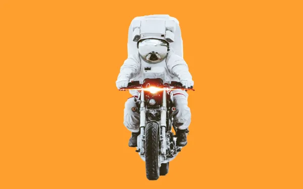 Astronaut on a motorbike 